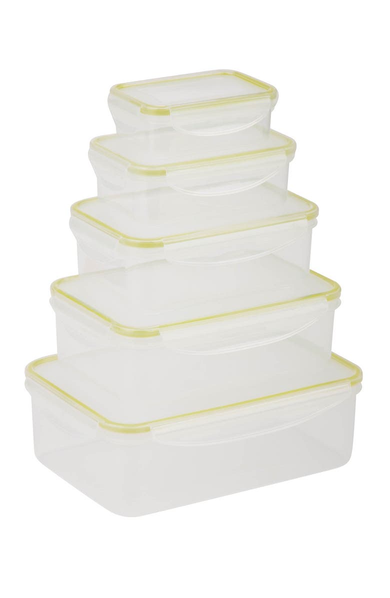 HONEY-CAN-DO Locking 10-Piece Clear Food Storage Set, Main, color, 