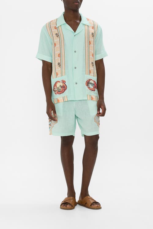 Camilla Short Sleeve Cabana Shirt With Love From Türkiye In Green