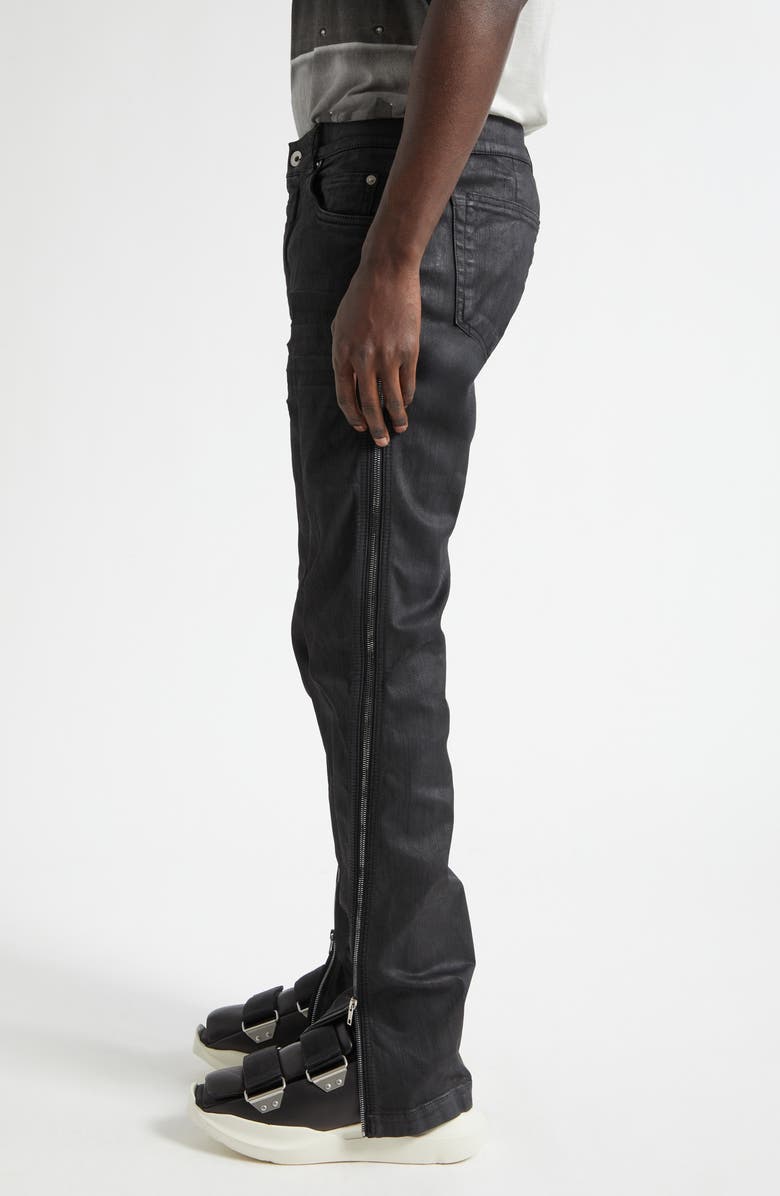 Rick Owens Vega Zip Leg Skinny Jeans, Alternate, color, Black