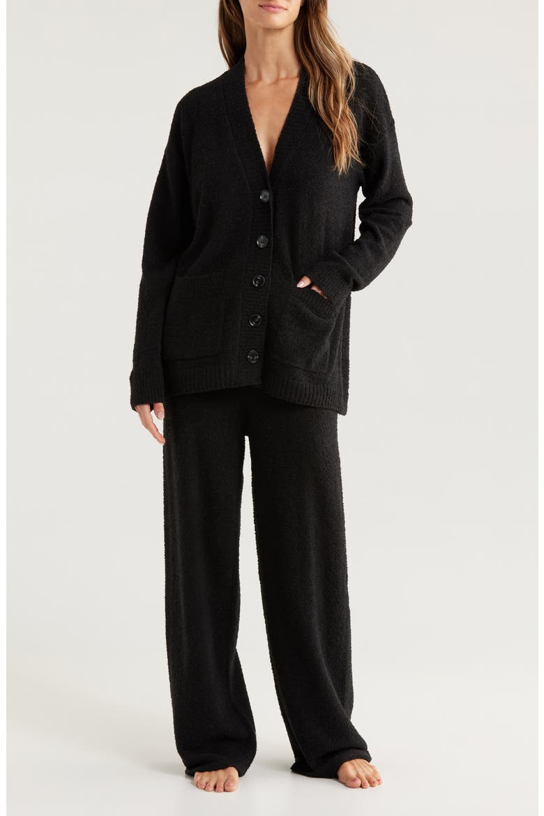 So Soft Cardigan & Lounge Pants Set, Main, color, BLACK