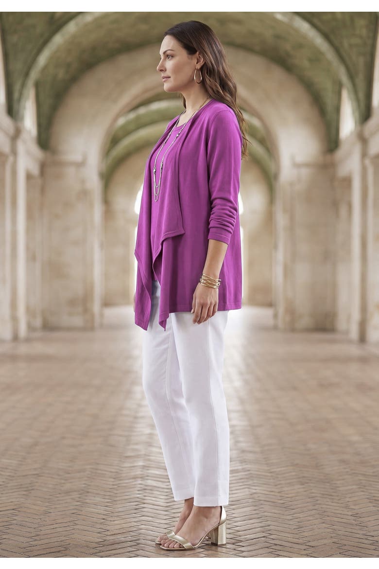 Flyaway Cardigan, Alternate, color, DEEP ORCHID
