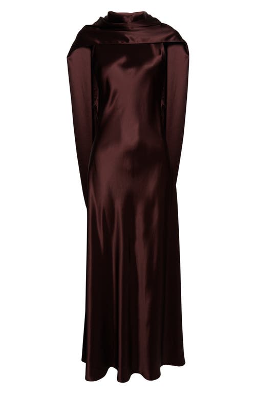 Reiss Fae Scarf Sleeveless Satin Maxi Dress In Burgundy