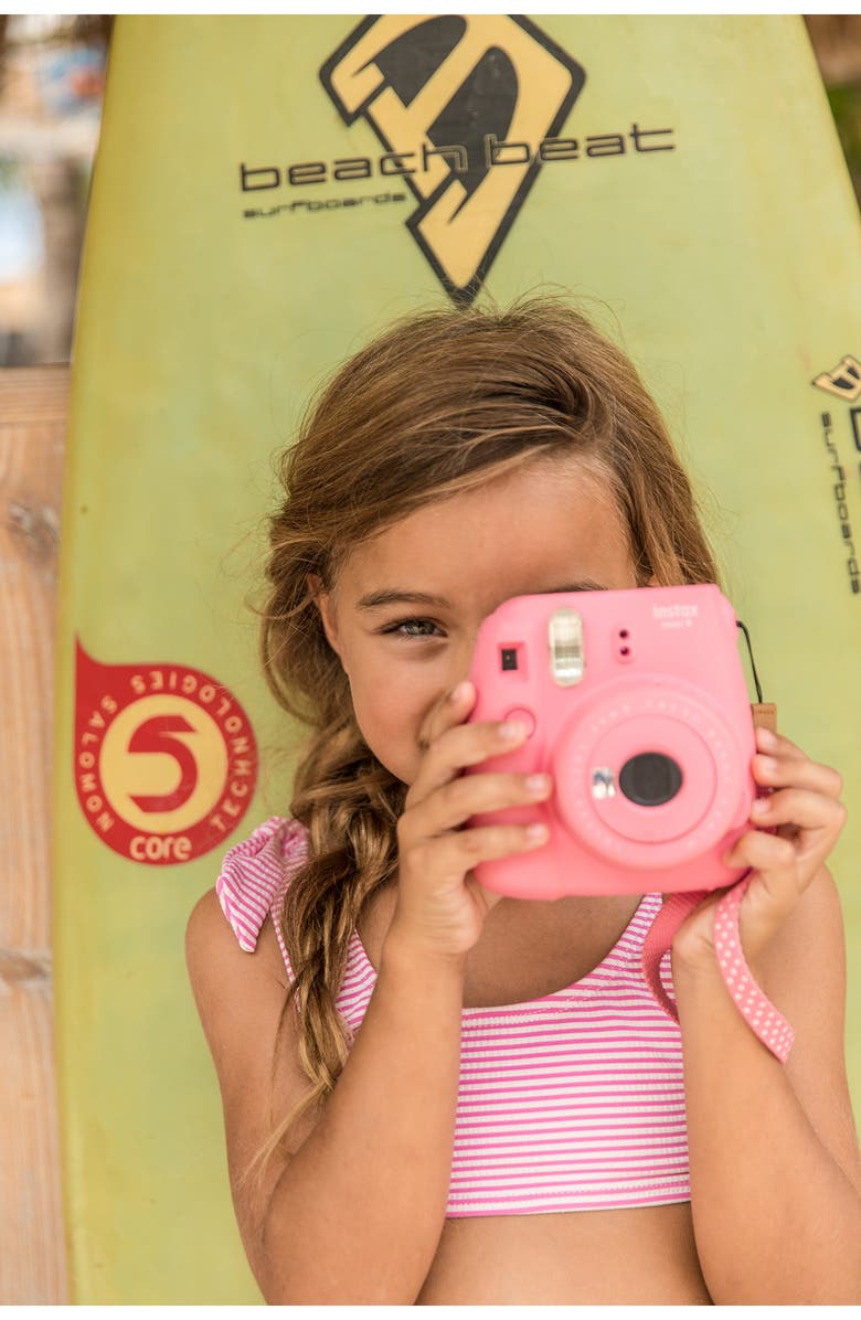 Snapper Rock Kids' Raspberry Stripe Two-Piece Swimsuit, Alternate, color, 