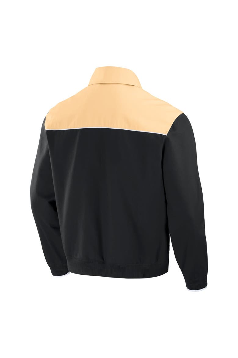 Men's Darius Rucker Collection by Fanatics Black/Tan Cleveland Guardians Canvas Bomber Full-Zip Jacket, Alternate, color, Black
