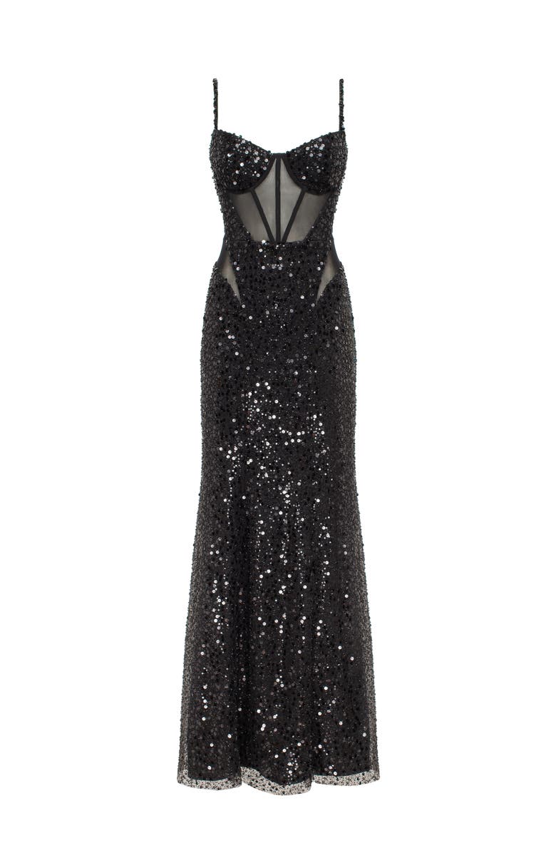 Milla Bizzare Fully Sequined Tie-Straps Gold Maxi Dress | Nordstrom