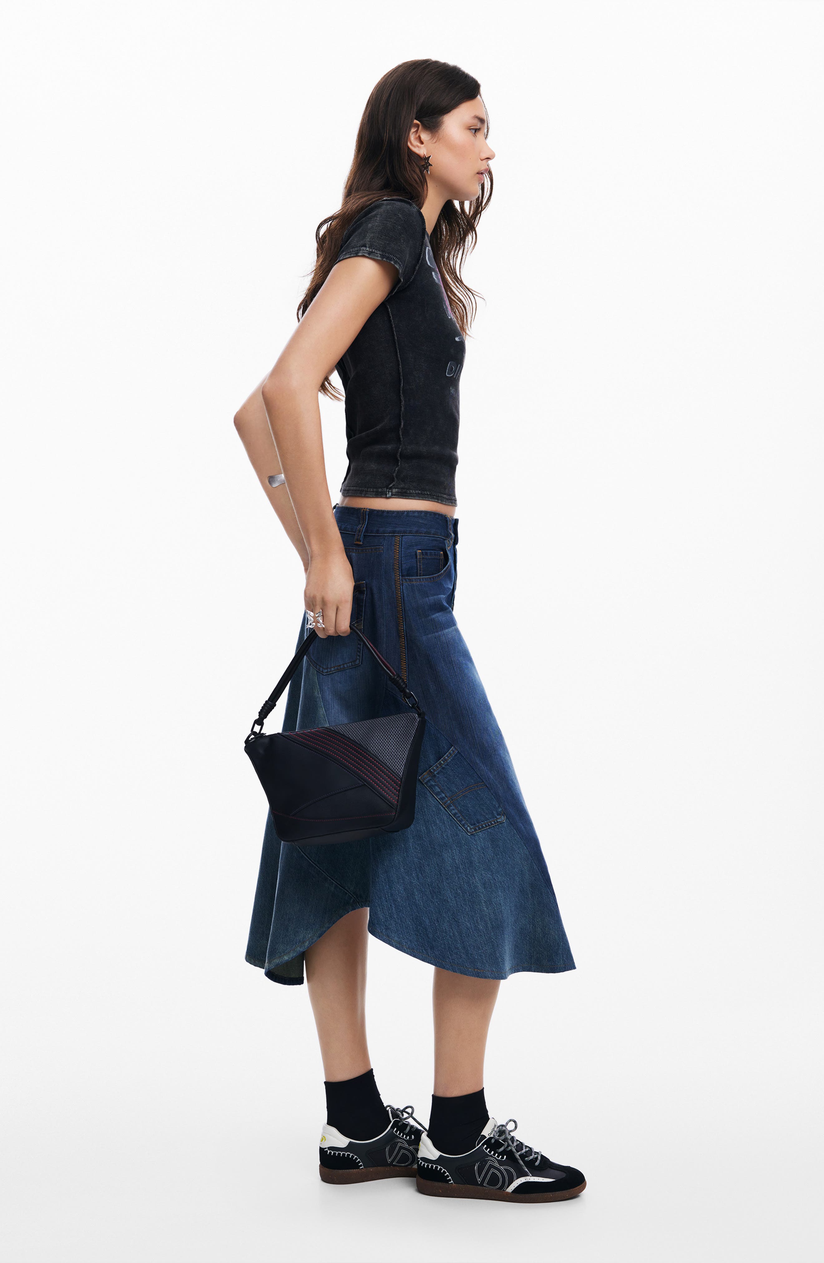 Desigual Faux Leather Handbag, Alternate, color, Black Multi