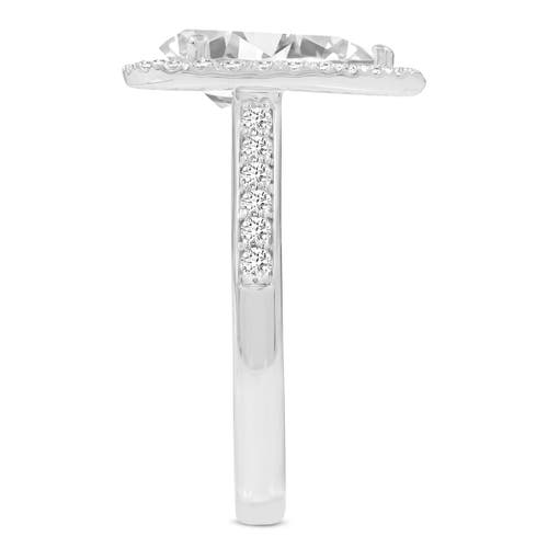 LUVMYJEWELRY LUVMYJEWELRY ATHENA 14K WHITE GOLD PEAR LAB GROWN DIAMOND HALO ENGAGEMENT RING