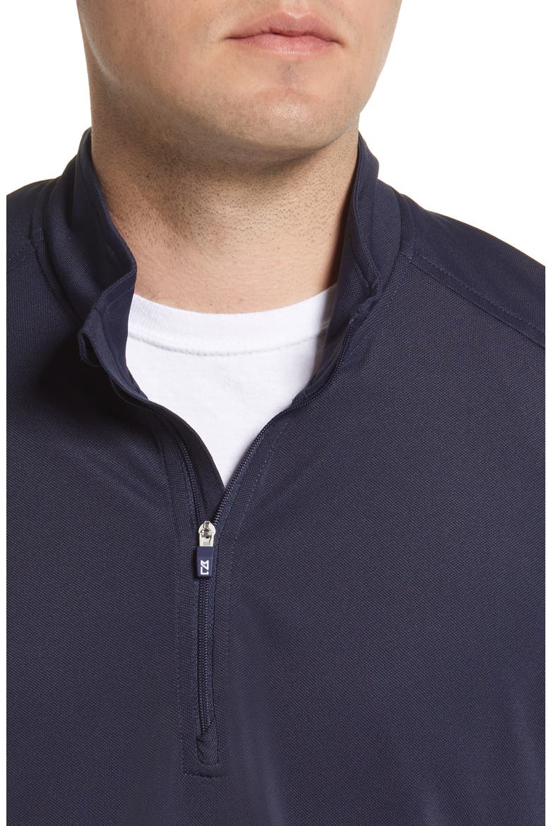 Virtue Piqué Recycled Blend Quarter Zip Pullover, Alternate, color, NAVY BLUE