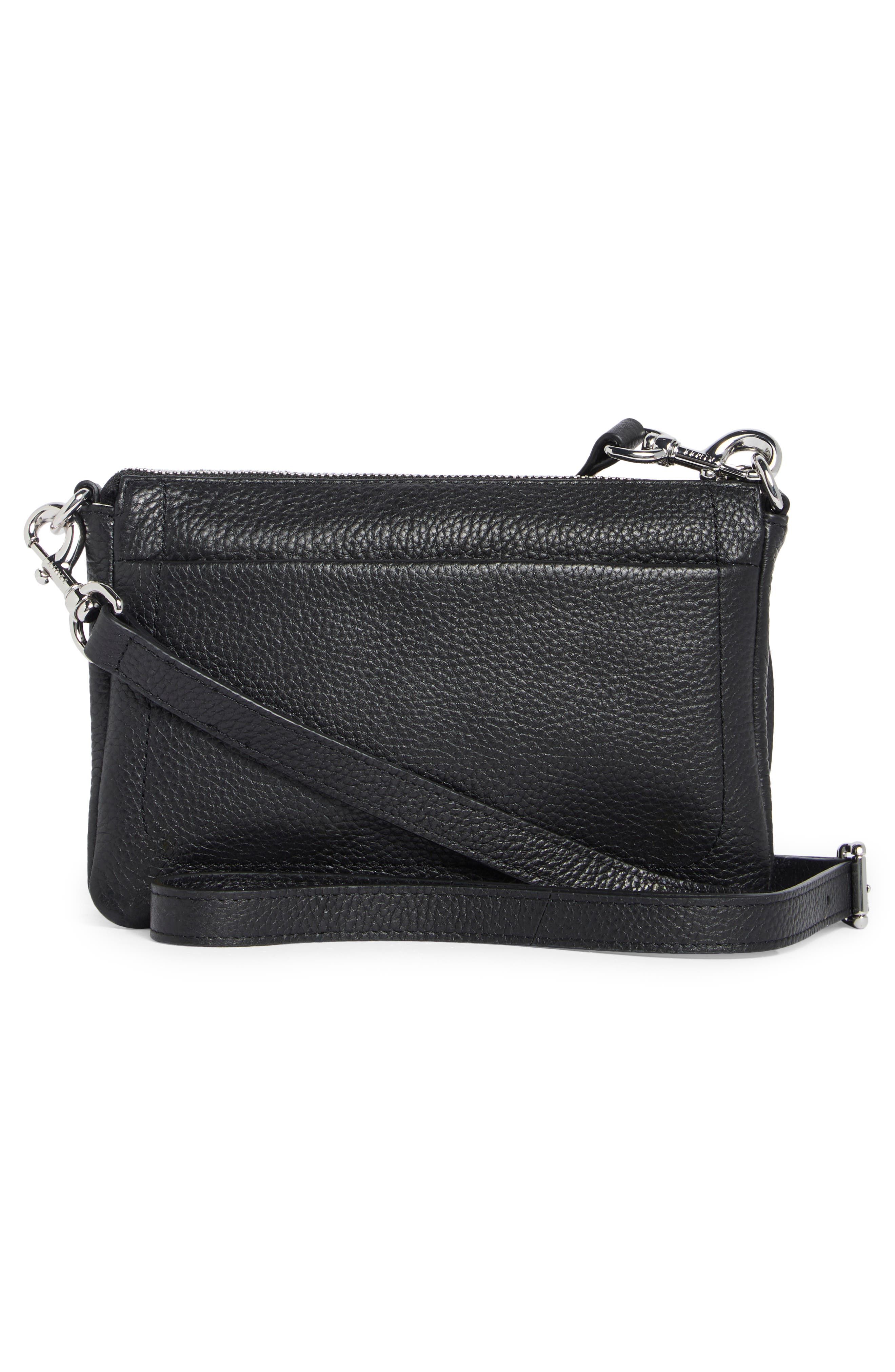 AIMEE Madrid Leather Crossbody Bag, Alternate, color, Black/Black