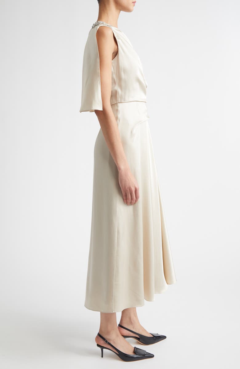 Erdem Drape Satin Gown, Alternate, color, Champagne