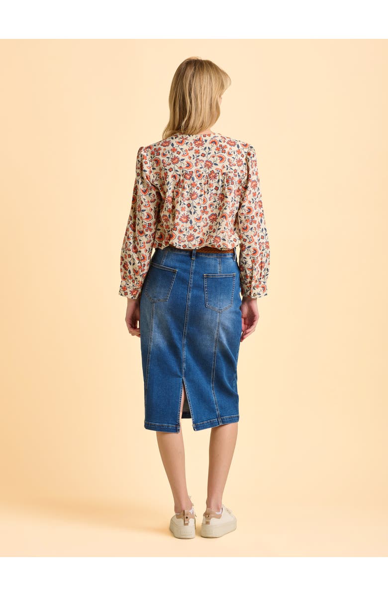 Brakeburn Lindsay Long Sleeve V-Neck Shirt, Alternate, color, Cream