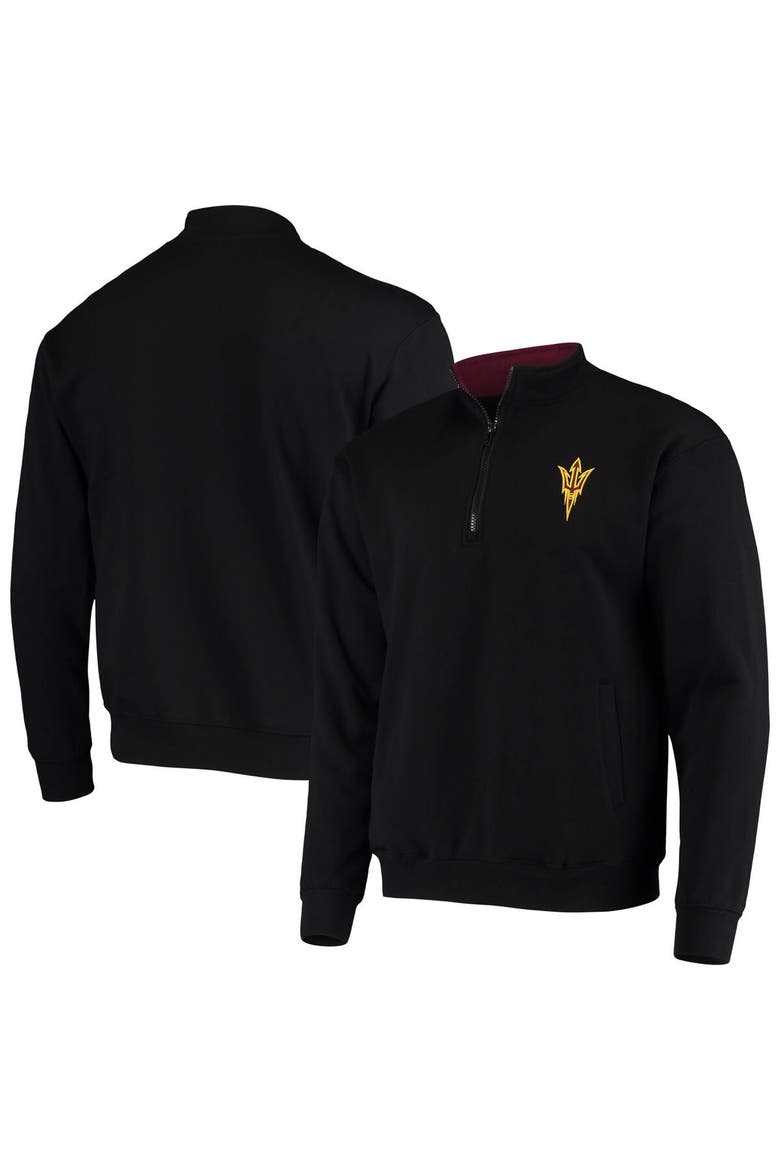 Men's Colosseum Black Arizona State Sun Devils Tortugas Logo Quarter-Zip Jacket, Main, color, Black