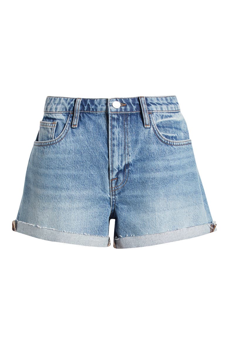 Le Grand Garcon High Waist Denim Shorts, Alternate, color, DIVINE