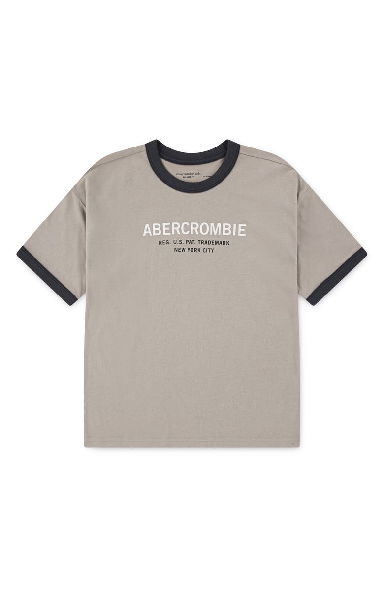 abercrombie kids Kids' Ringer Logo Graphic T-Shirt, Main, color, Simply Taupe