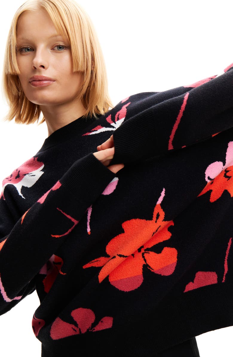 Desigual Oversize Floral Pullover, Alternate, color,