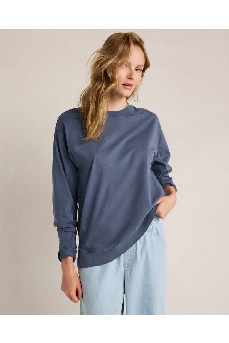 Garment-Dyed Organic Cotton Jersey Pullover, Main, color, Garment Dye North Sea