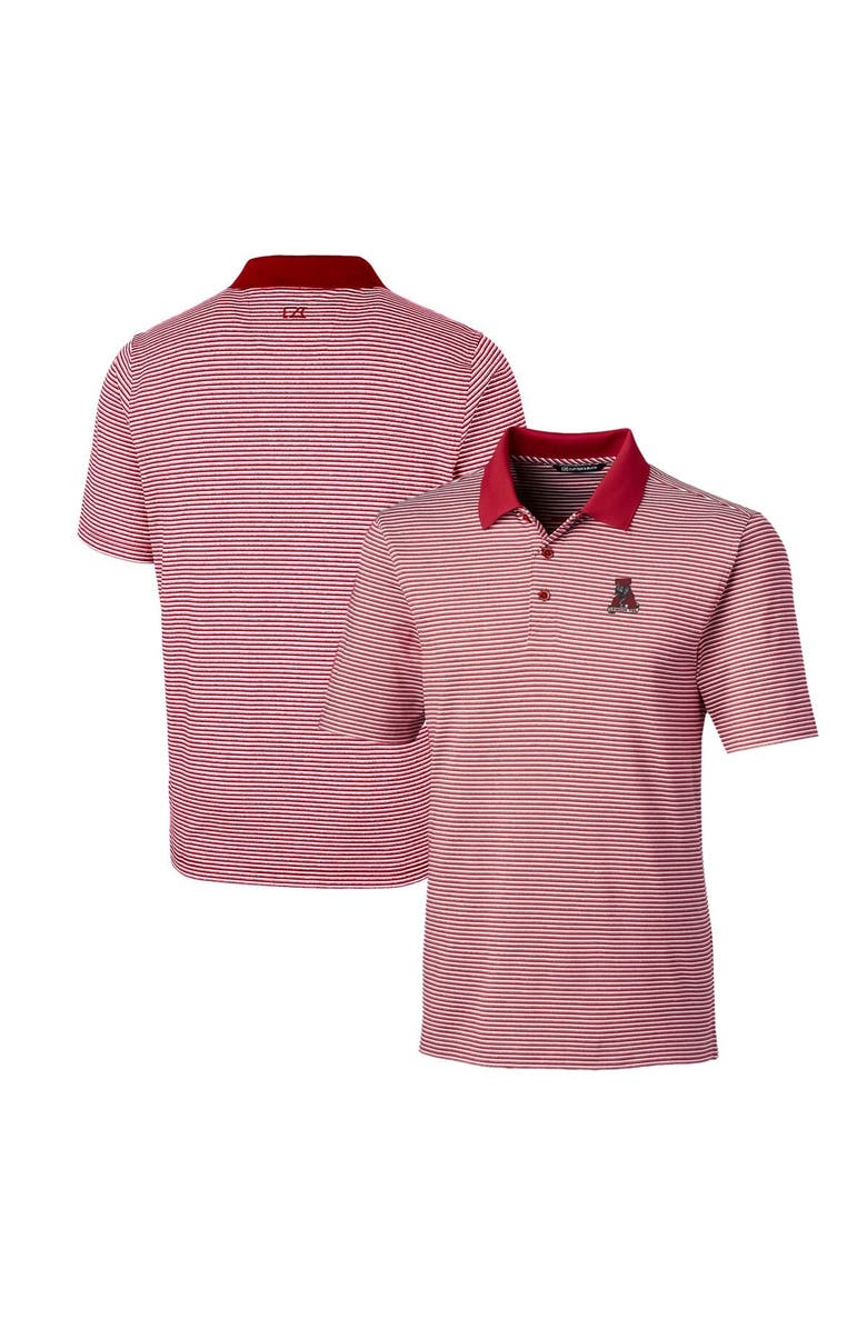 Cutter & Buck Men's Cutter & Buck Crimson Alabama Crimson Tide Forge Tonal Stripe Stretch Polo, Alternate, color,
