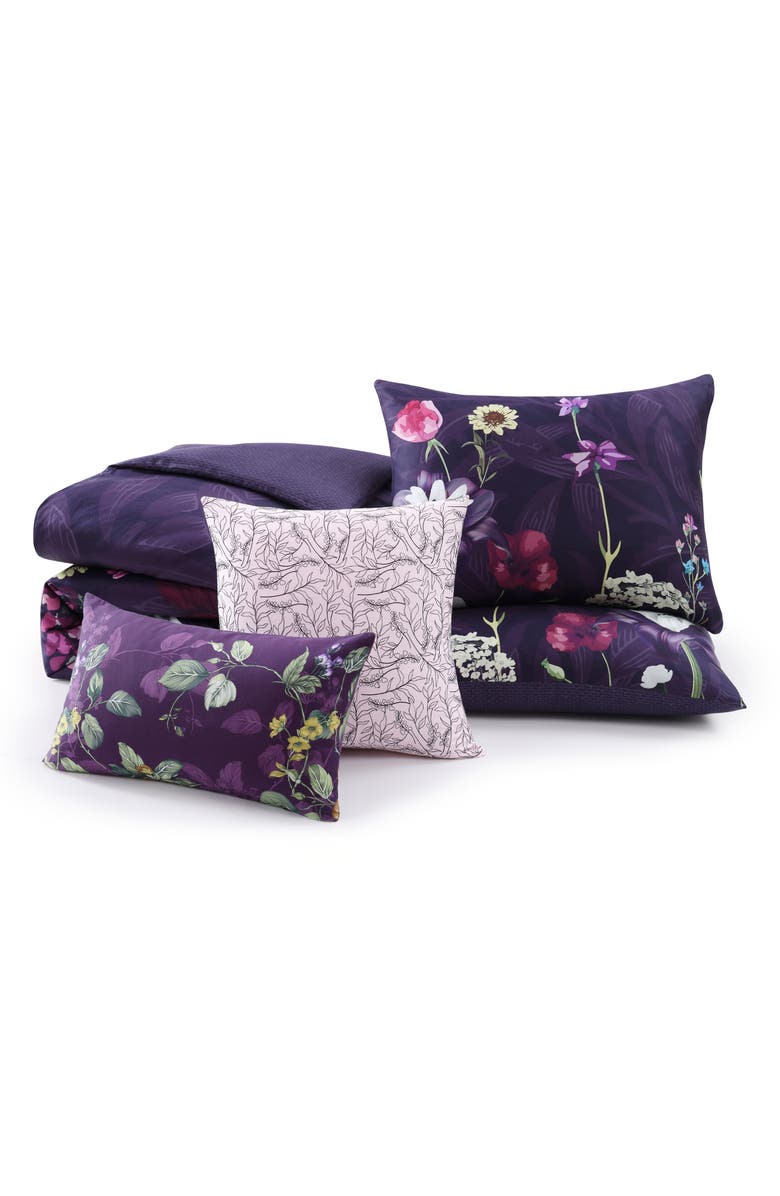 Bebejan Morning Glory Reversible 5-Piece Comforter Set, Alternate, color, Purple