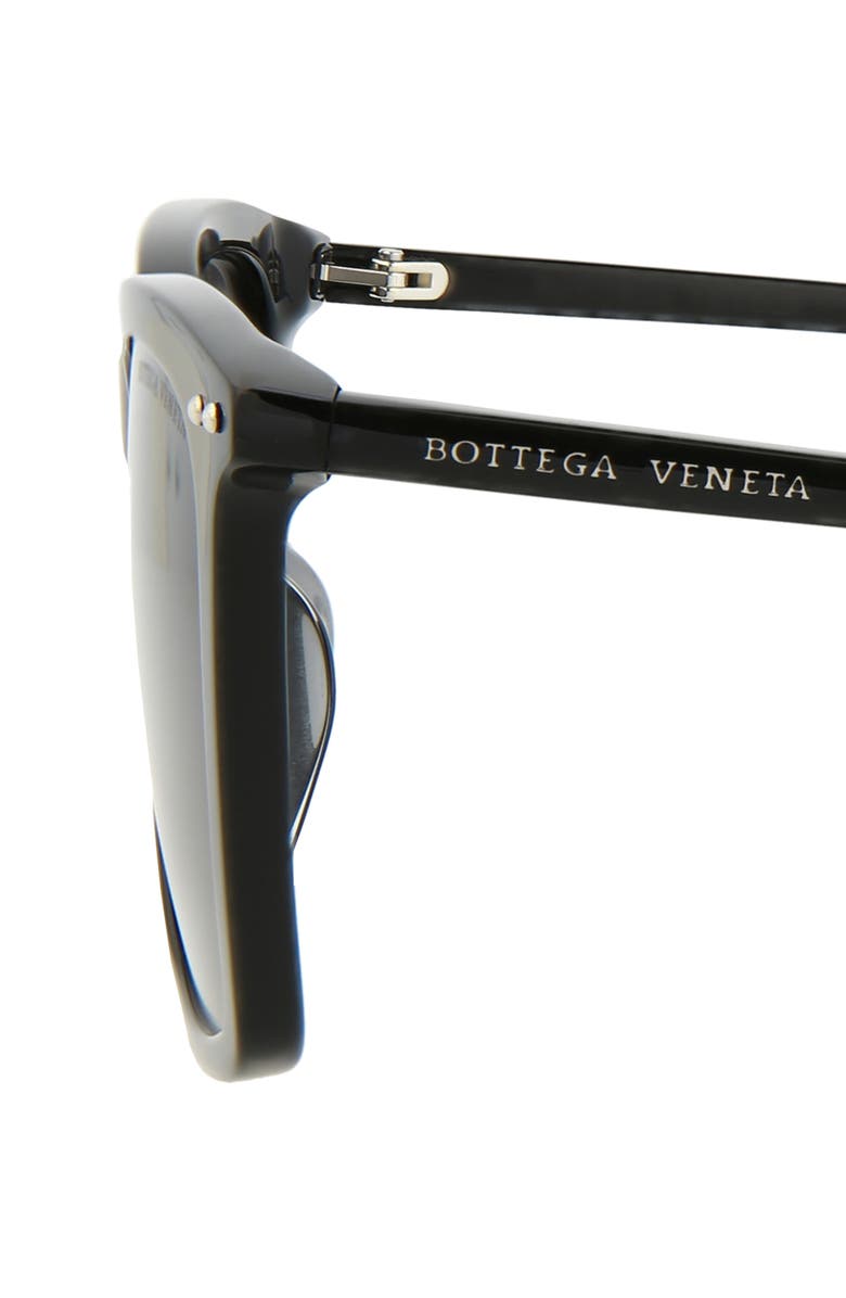 Bottega Veneta 53mm Square Sunglasses, Alternate, color, Black Black Grey