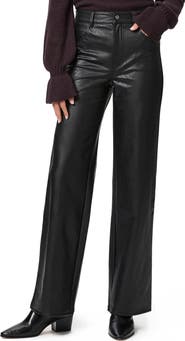 PAIGE Sasha Wide Leg Faux Leather Pants