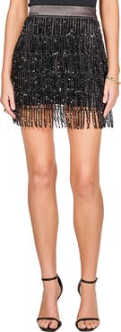 Endless Rose Sequins Tassel Miniskirt