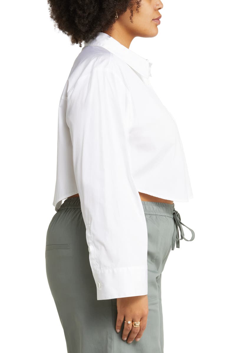 Open Edit Crop Button-Up Shirt, Alternate, color, 