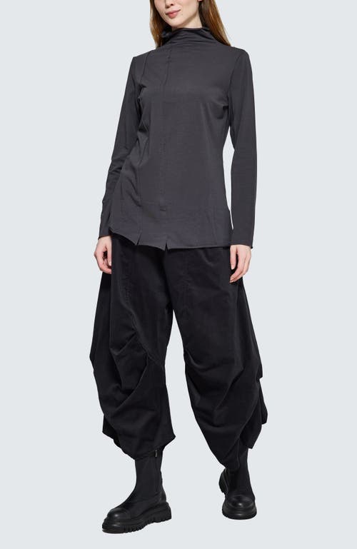 Luukaa Nyx Structured Turtleneck Blouse In Black