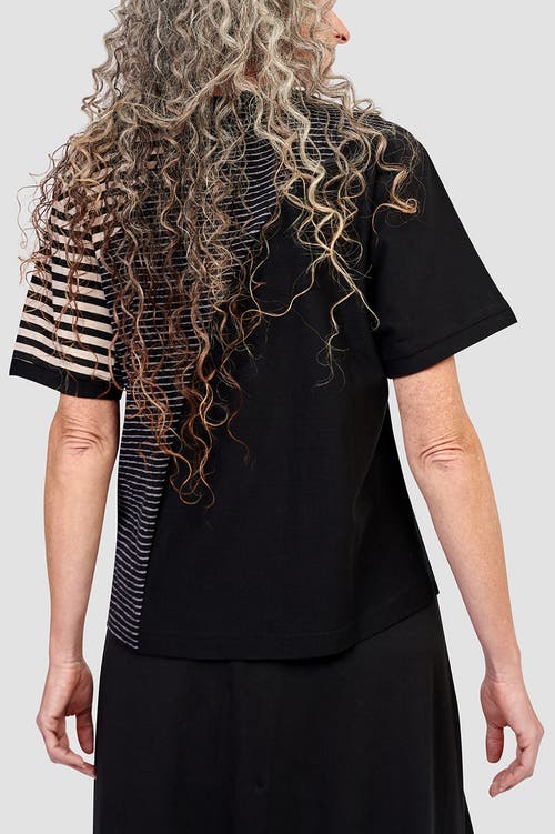 ALEMBIKA ALEMBIKA SPHERE PATCHWORK DESIGN CREW NECK TEE