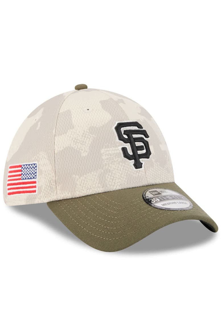Men's New Era Light Beige/Olive San Francisco Giants 2025 Armed Forces Day 39THIRTY Flex Hat, Main, color, Light Beige
