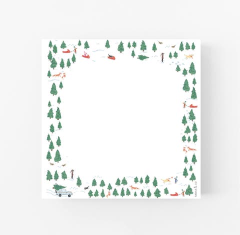 Winter Pine Forest Holiday Notepad