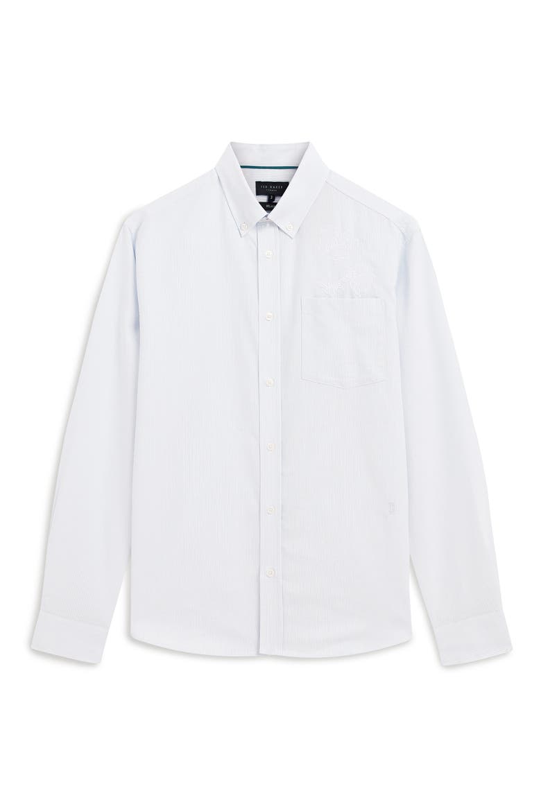 Diaby Stripe Button-Up Shirt, Alternate, color, BLUE
