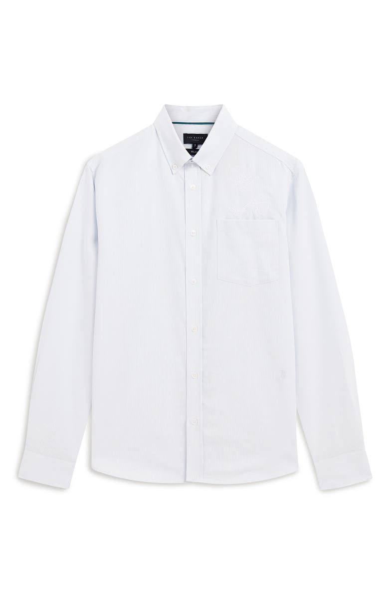 Ted Baker Diaby Stripe Button-Up Shirt, Alternate, color, Blue
