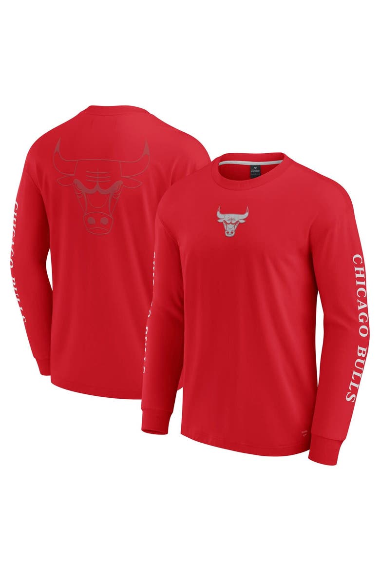 Men's Fanatics Red Chicago Bulls Elements Strive Long Sleeve T-Shirt, Alternate, color, Red