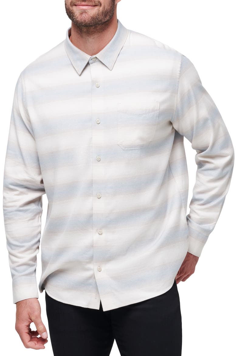 Cloud Flannel Button-Up Shirt, Main, color, MOONBEAM/ STELLAR BLUE