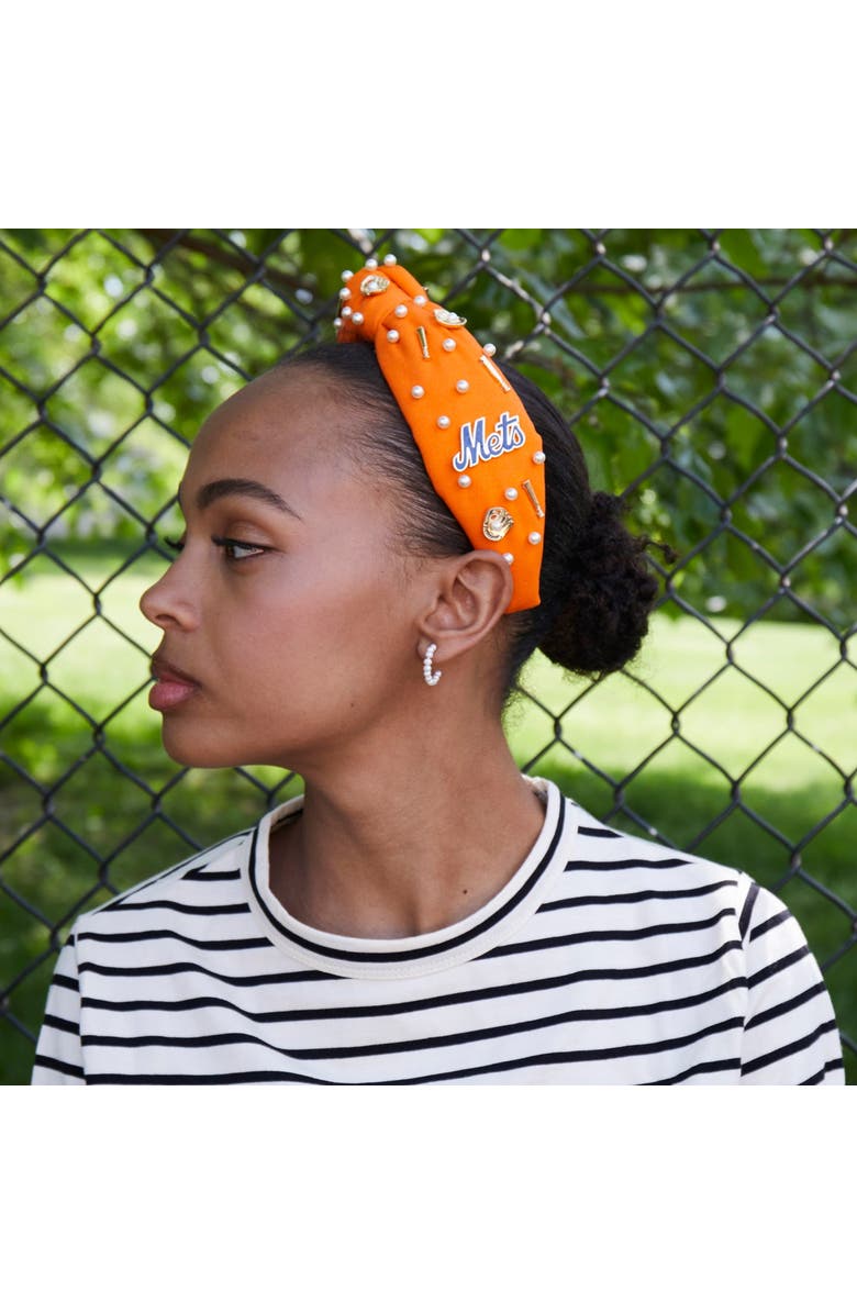 Lele Sadoughi MLB NY Mets Embellished Headband, Alternate, color, Fanta 800