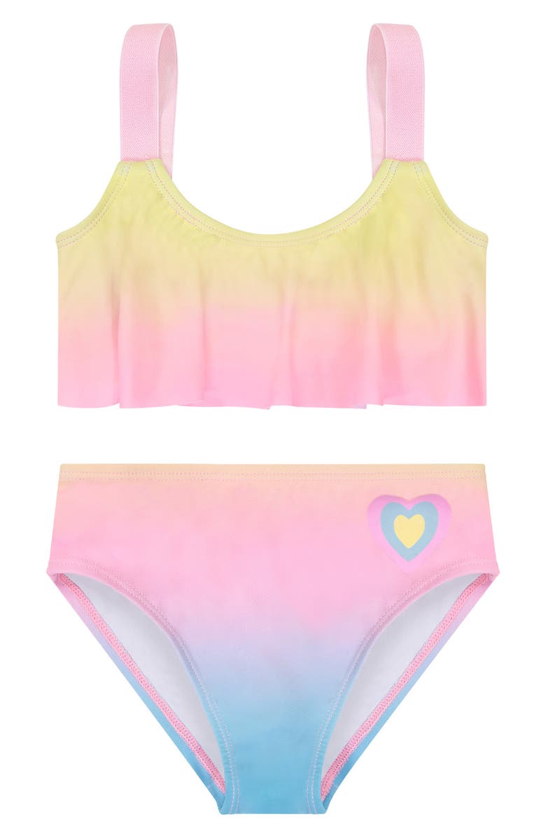 Andy & Evan Kids' Ombré Ruffle Two-Piece Swimsuit, Main, color, 