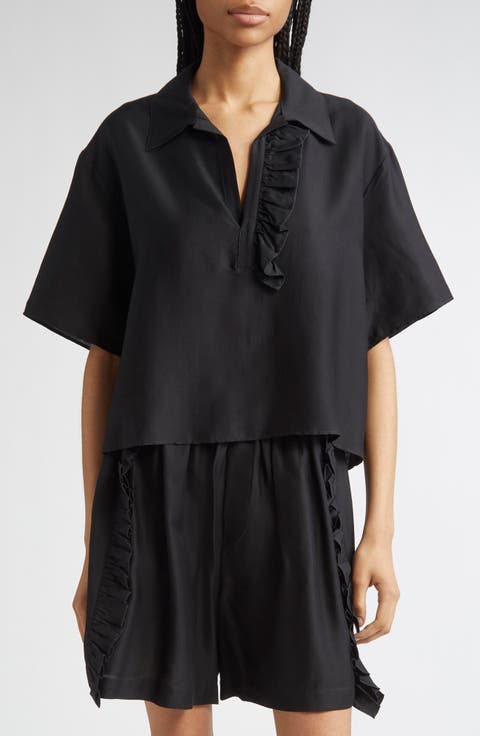 Luna Frill Asymmetric Short Sleeve Shirt