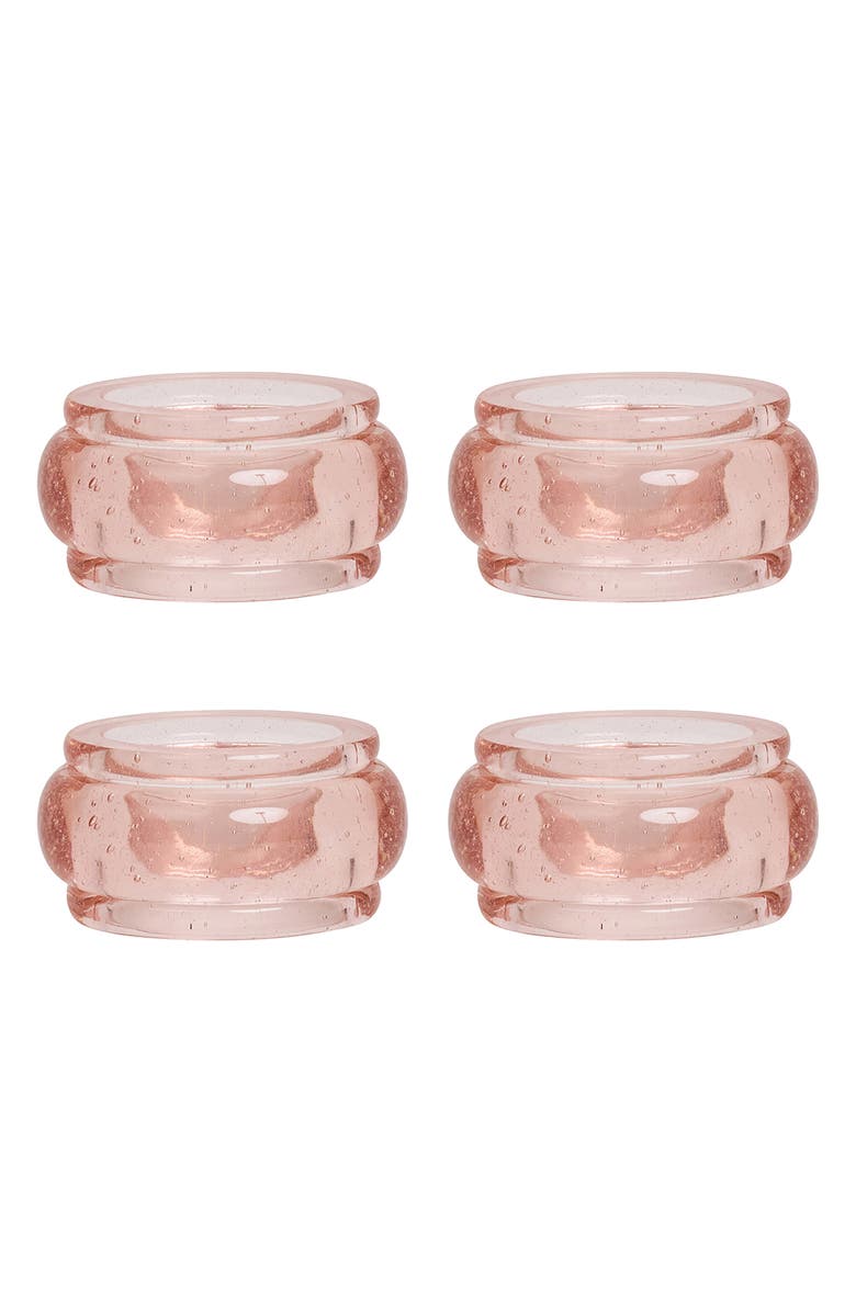 Juliska Provence Set of 4 Napkin Rings, Main, color, Blush