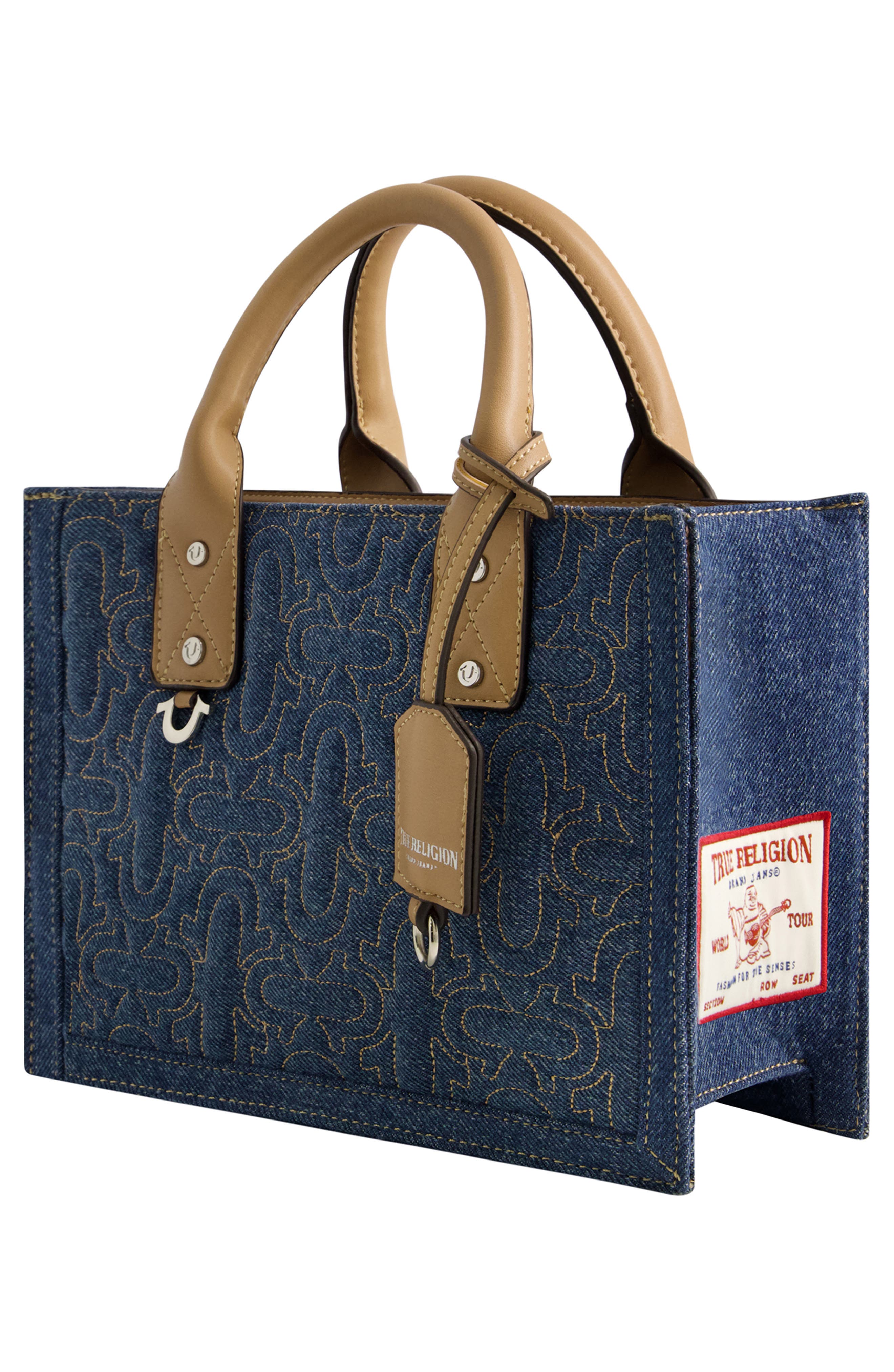 True Religion Quilted Horseshoe Tote Bag, Alternate, color, 