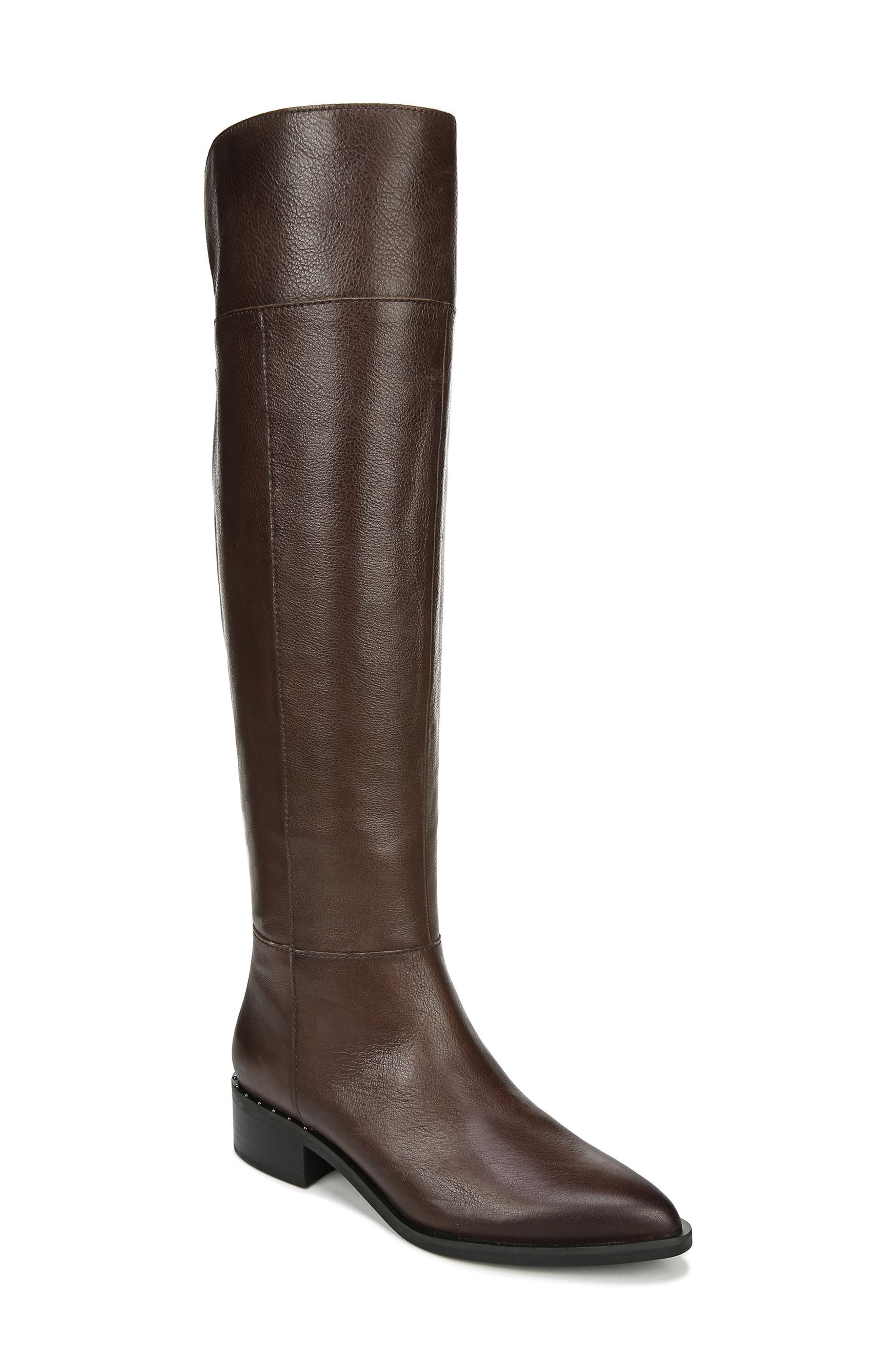 Daya Knee High Boot, Main, color, BROWN LEATHER