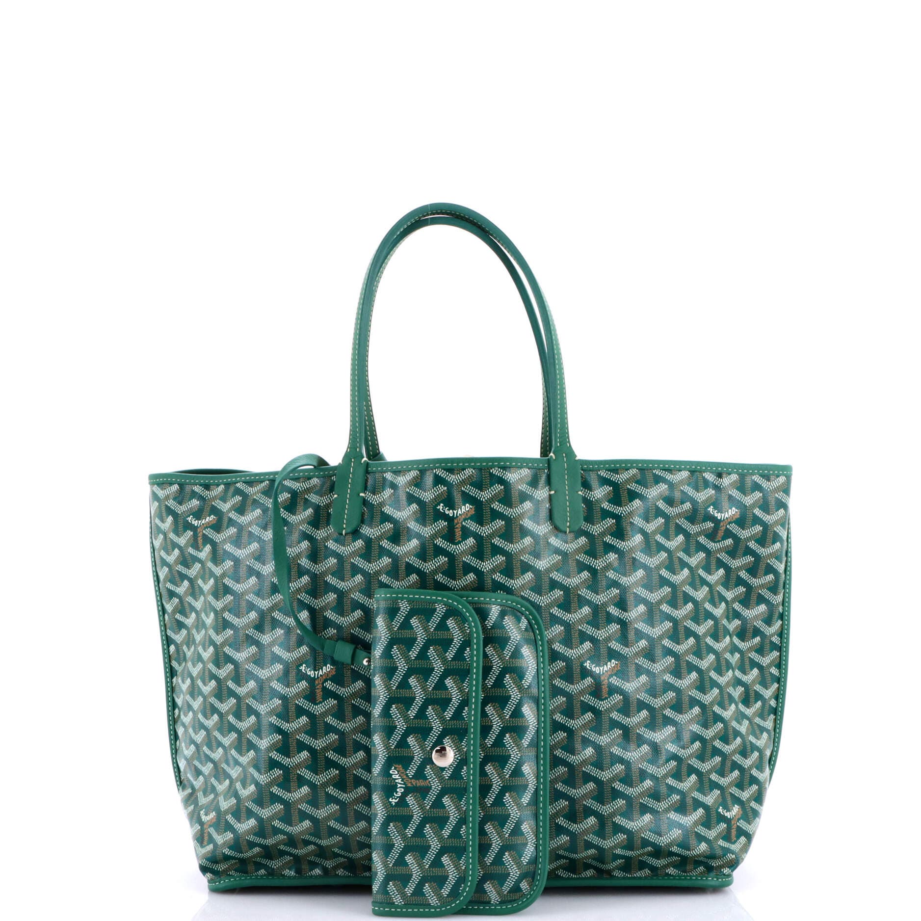 Pre-Owned Goyard Anjou Reversible Tote Coated Canvas PM, Alternate, color, Green