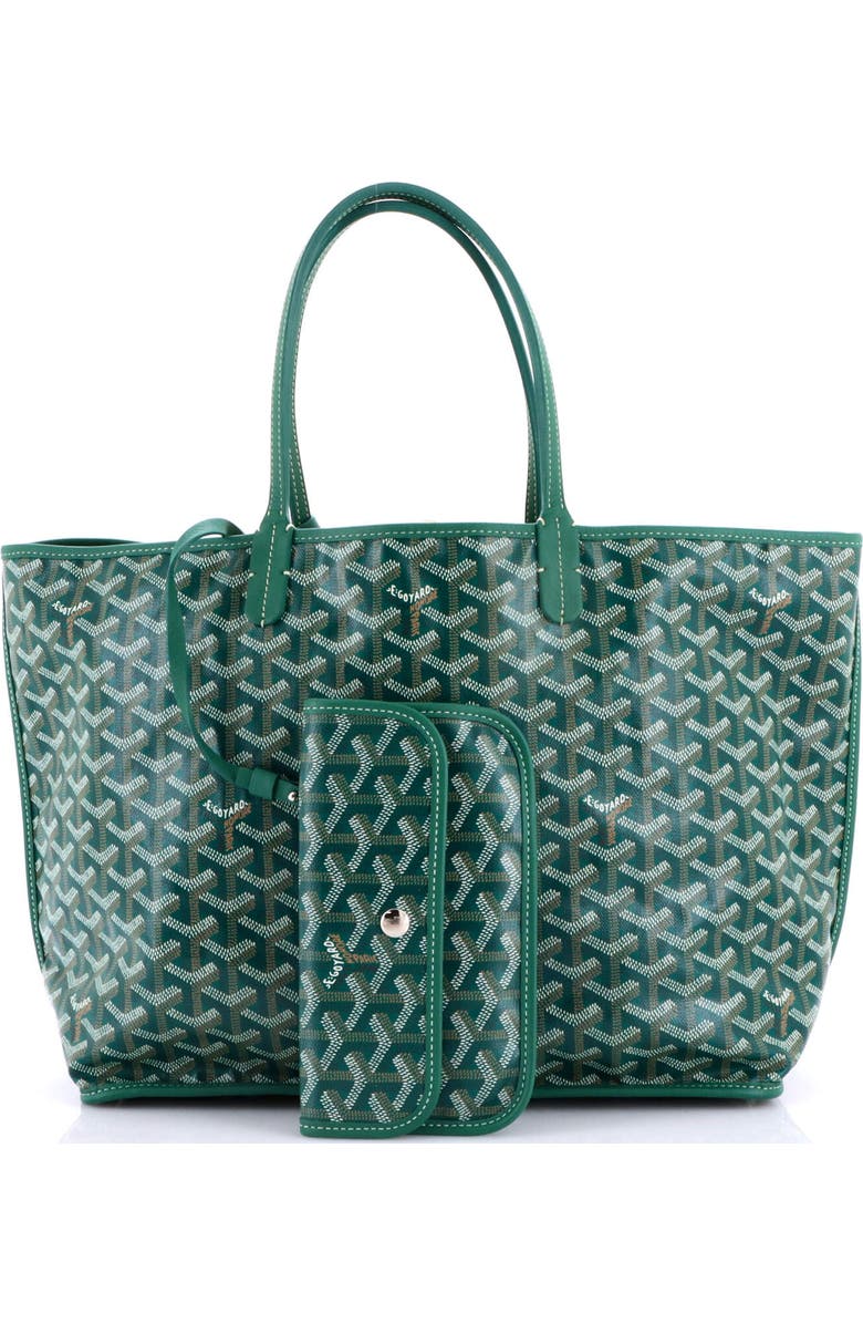 Pre-Owned Goyard Anjou Reversible Tote Coated Canvas PM, Alternate, color, Green