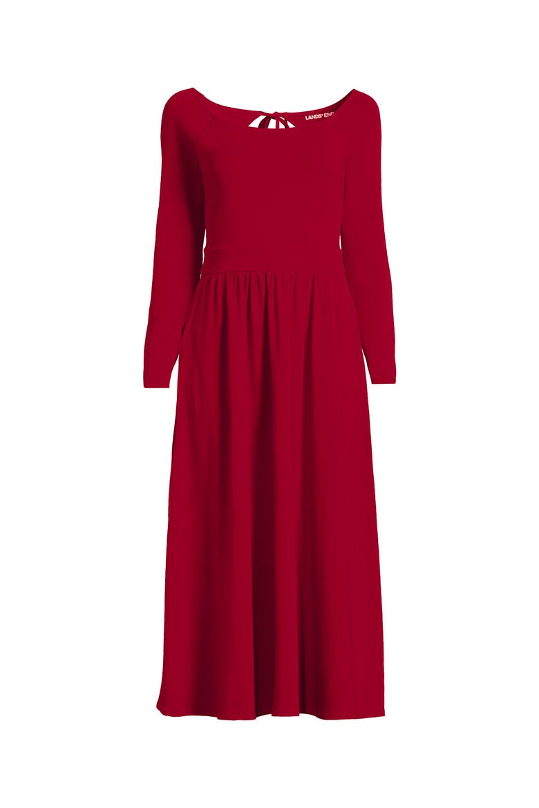 Cotton Modal Off Shoulder Midi Dress, Alternate, color, Rich Red