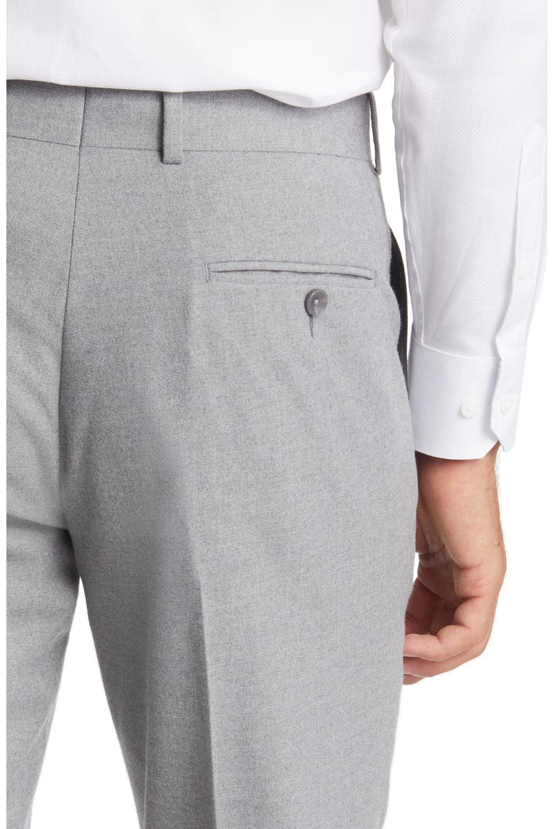 Flannel Trim Fit Trousers, Alternate, color, GREY HEATHER
