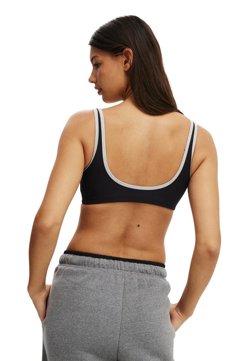 COTTON ON BODY Women's Active Ultra Soft Low Back Crop, Alternate, color, Black Grey Marle