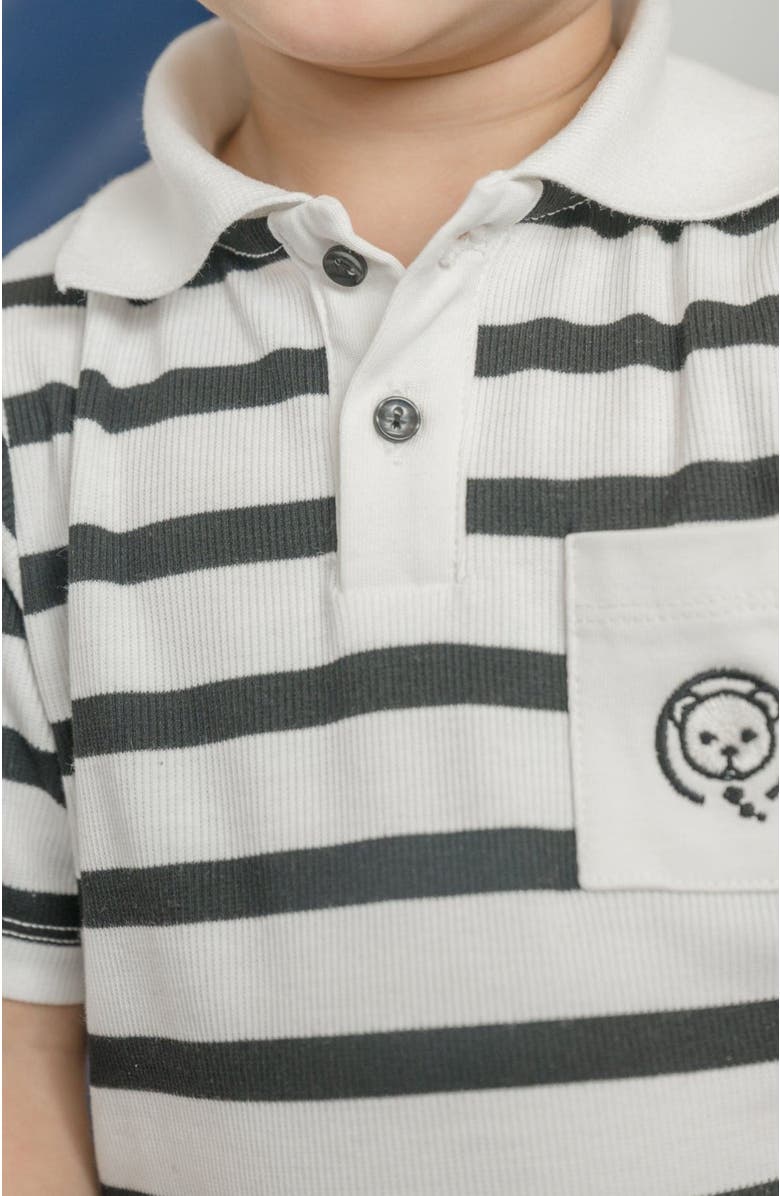 Petite Maison Kids Monaco Striped Boys' Top and Shorts Set, Alternate, color, Black And White Striped