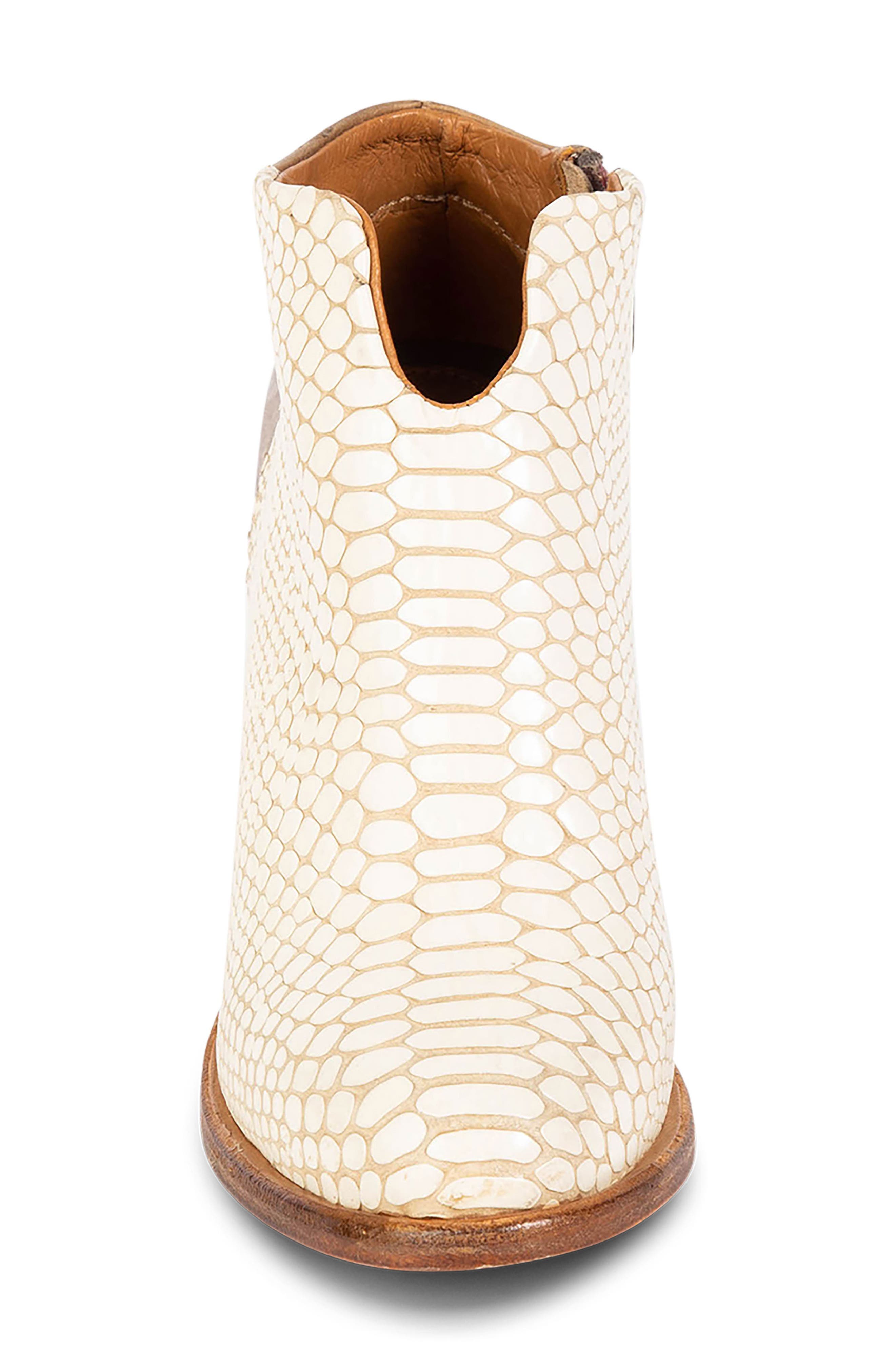 Detroit Croc Embossed Leather Bootie, Alternate, color, WHITE SNAKE