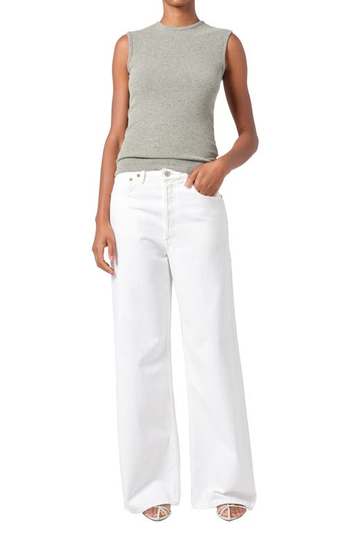 Shop Agolde Dame High Waist Wide Leg Jeans In Milkshake