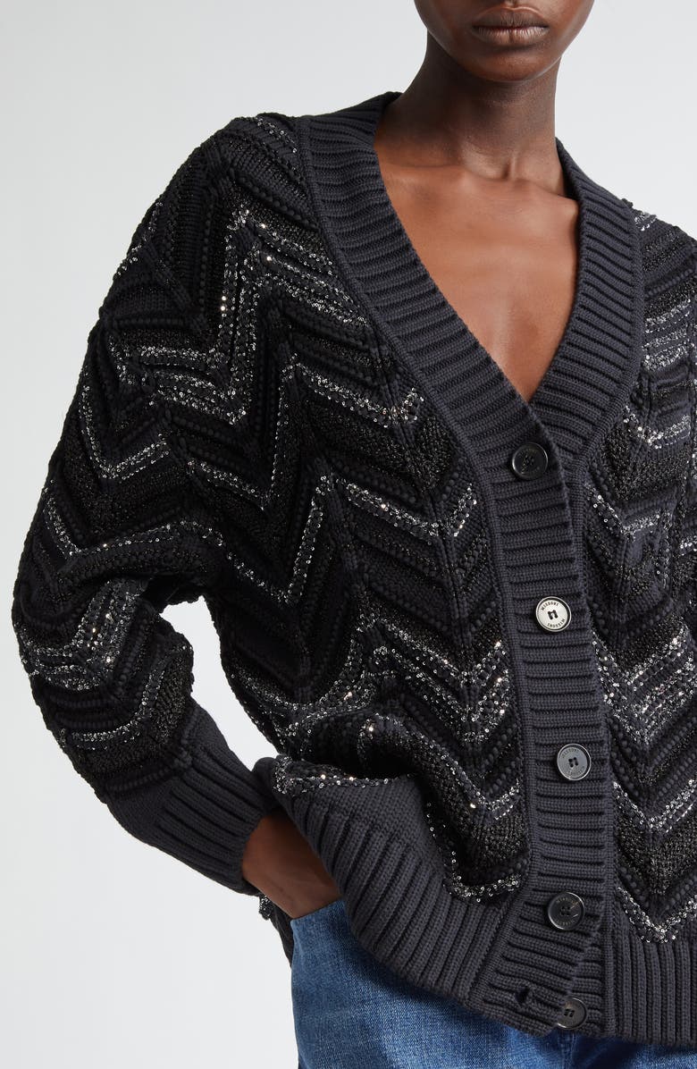 Missoni Sequin & Metallic Oversize Cardigan, Alternate, color,