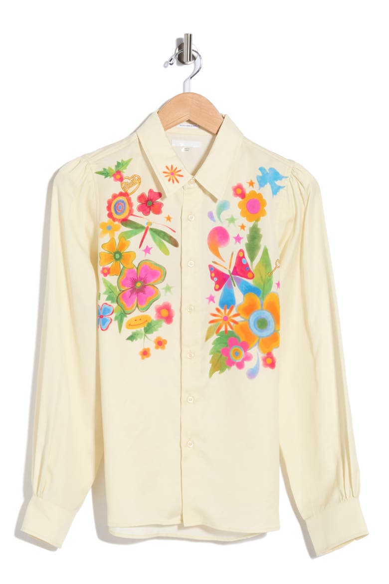 The Gathered Honey Shirt, Alternate, color, MYSTICAL GARDEN